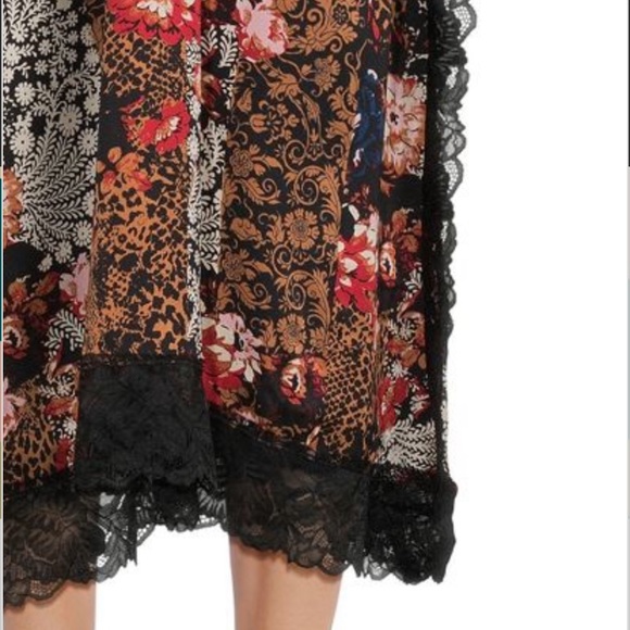 Free People Intimately right now midi slip dress nightie black combo festival - Picture 6 of 16